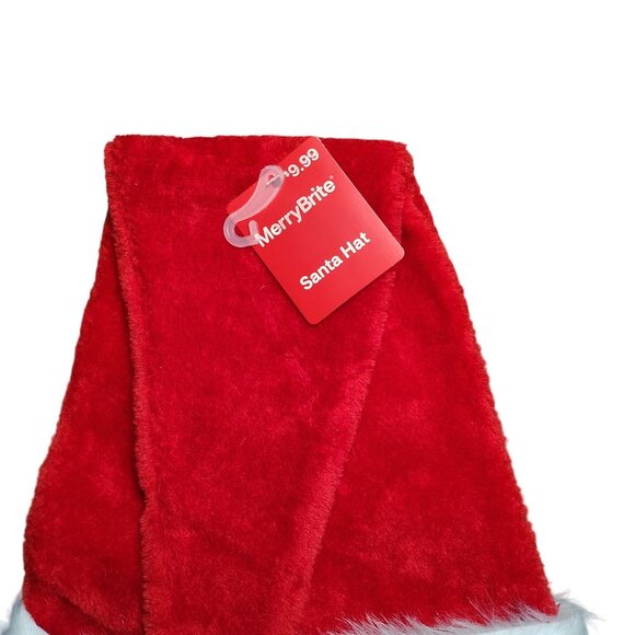 Merry Brite Adult 30 inch Red and White Plush Santa Hat with Pom Pom - Picture 3 of 4